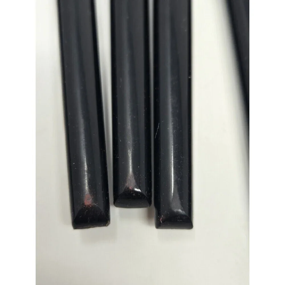 VINTAGE STAINLESS STEEL BLACK HANDLE FONDUE FORKS SET OF 6 WITH BOX FRANCE MCM